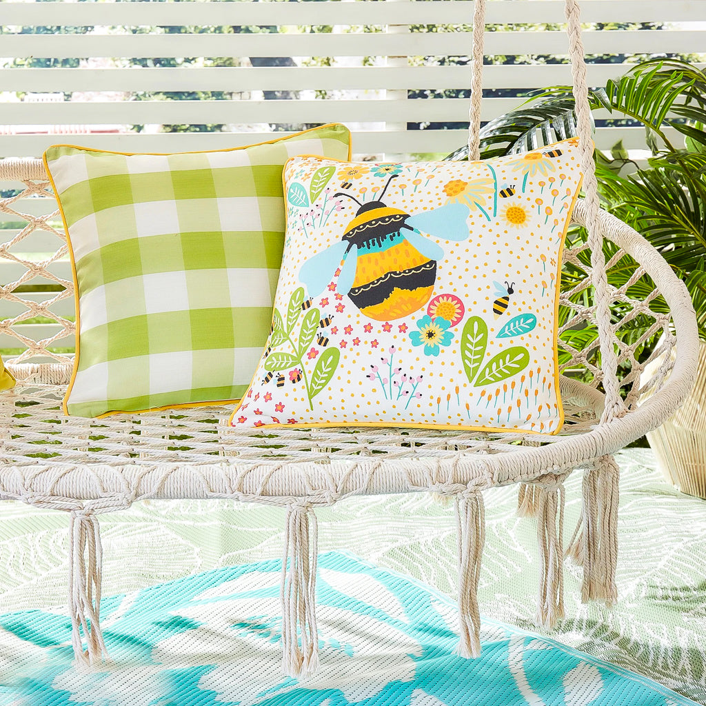Outdoor garden decor bumblebee cushion