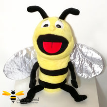 Load image into Gallery viewer, Plush bumble bee soft hand puppet toy