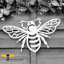 Load image into Gallery viewer, Silver metal honey bee garden wall art decoration