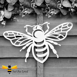 Silver metal honey bee garden wall art decoration