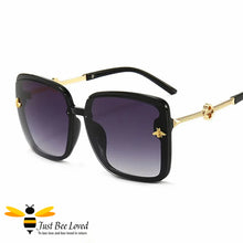 Load image into Gallery viewer, Women&#39;s square rim bee black sunglasses