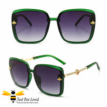 Load image into Gallery viewer, Women&#39;s square rim bee green sunglasses