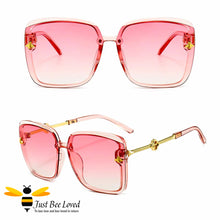 Load image into Gallery viewer, Women&#39;s square rim bee pink sunglasses