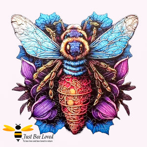Wooden Purple Honey Bee Large Jigsaw Puzzle