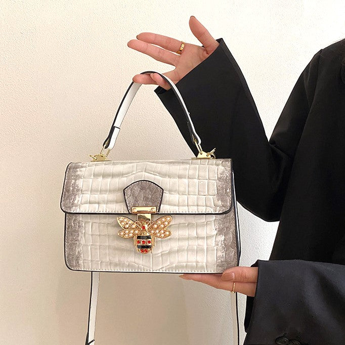 Faux Patent Top Handle Large Bee Handbag – Just Bee Loved