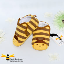 Load image into Gallery viewer, baby infant walker bumblebee booties