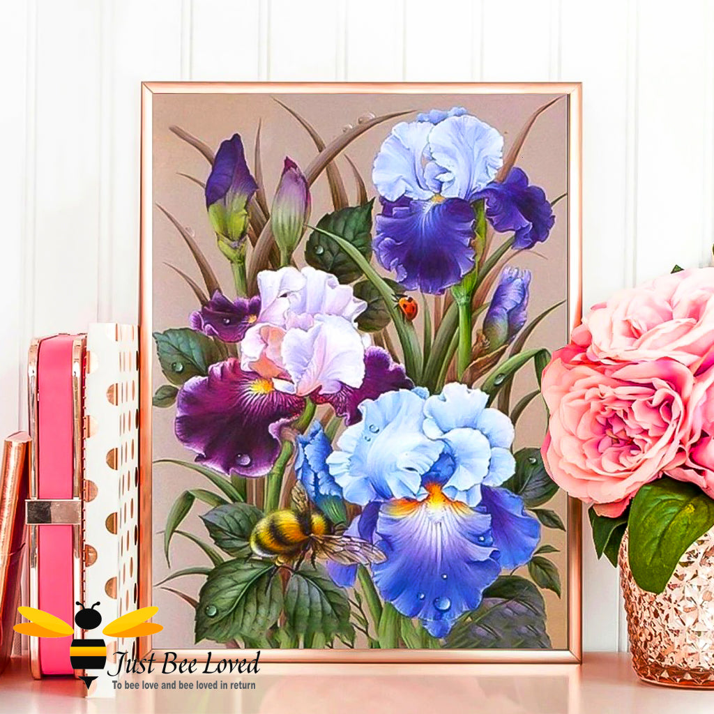Flowers and bumblebee 5D Diamond Painting Embroidery Square Drill Full Kit