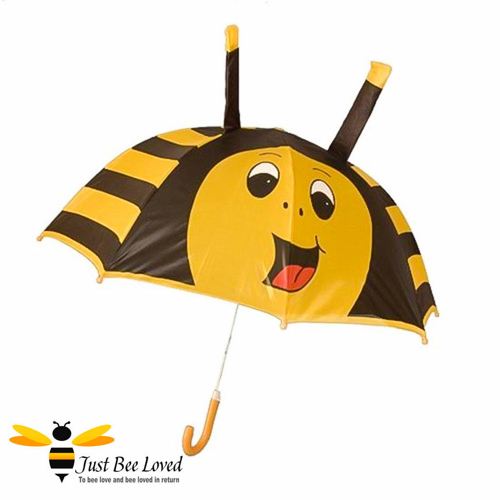 Children's Smiley Bumblebee with antennae umbrella