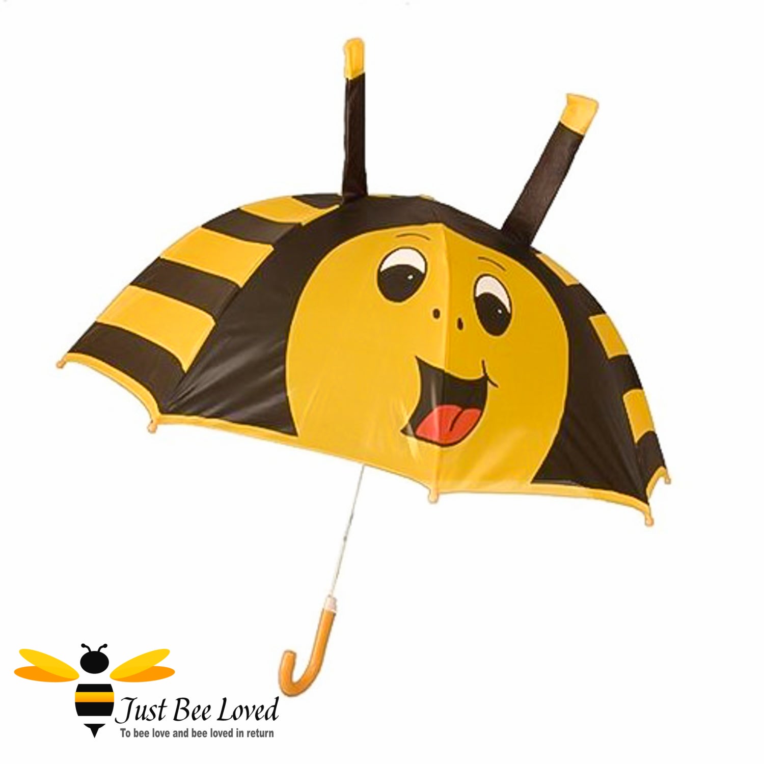 Children's Smiley Bumblebee with antennae umbrella