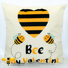 Load image into Gallery viewer, Bee my Valentine Bumblebees Love Heart Scatter Cushion