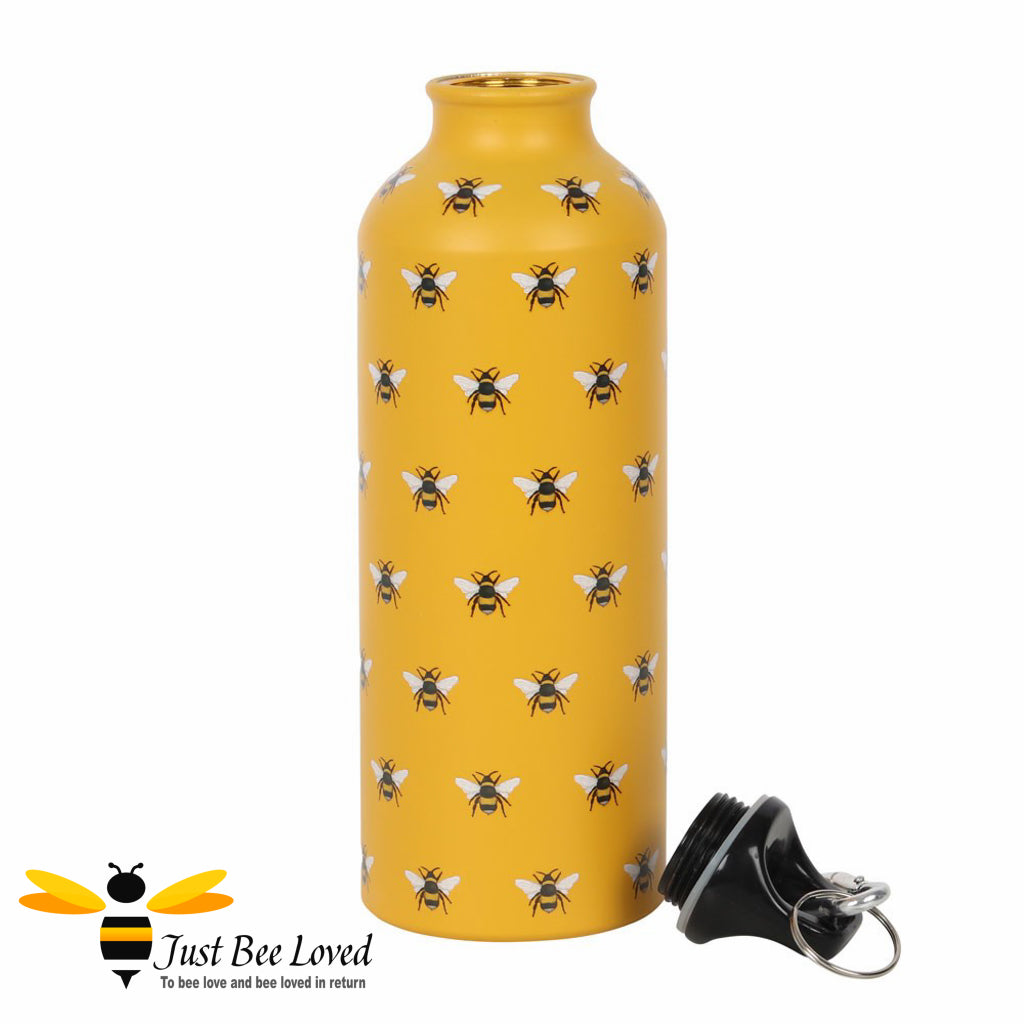 Stainless steel water bottle with all over bumblebees print