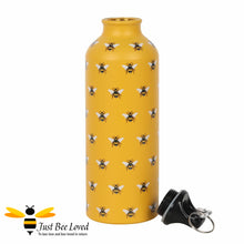 Load image into Gallery viewer, Metal water bottle with all over bumblebees print