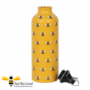 Metal water bottle with all over bumblebees print