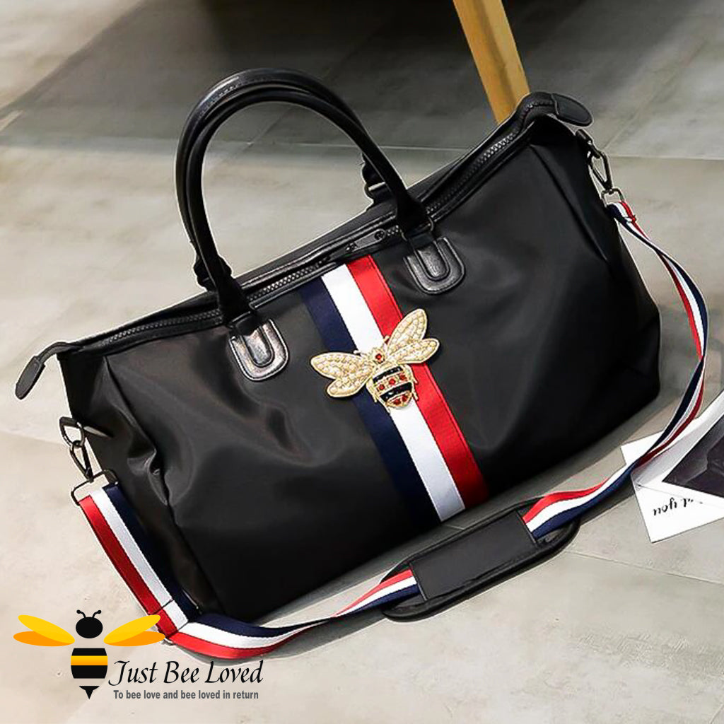 Large waterproof Weekend Travel Luggage Sports Bag with large bee 