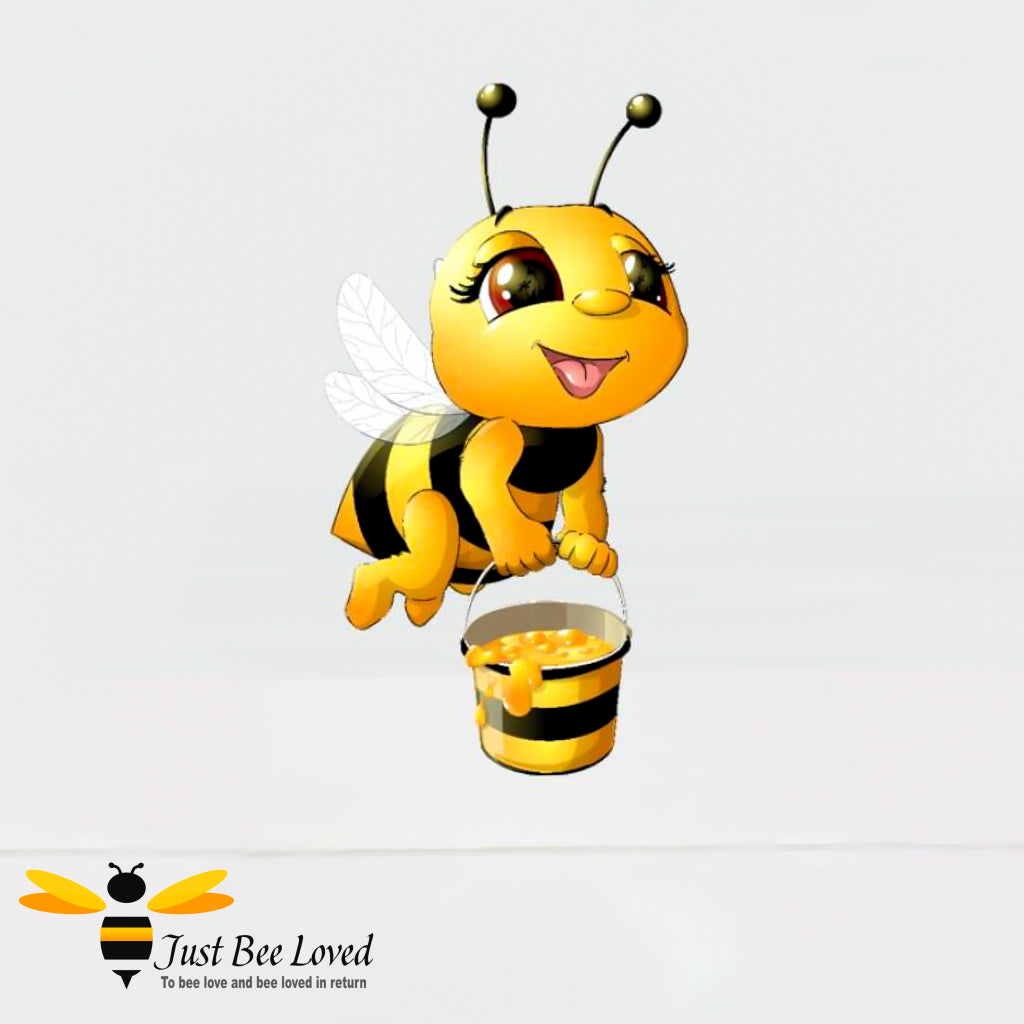 Children's Cute Honey Bee carrying pot of honey wall decal sticker decor set