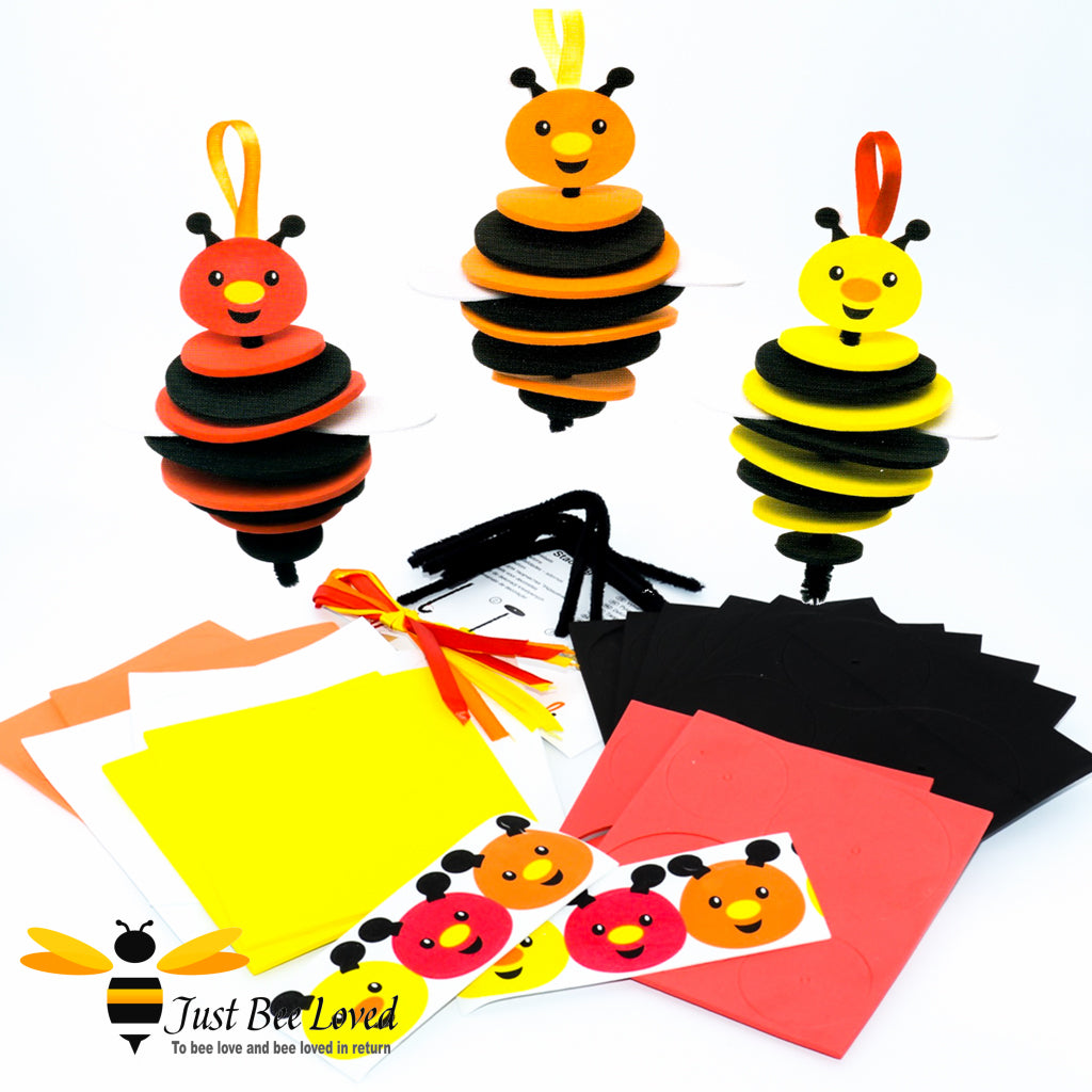Kid's DIY bee themed craft kit with 6 bees.