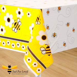 Busy Bees & Flowers Reusable Party Table Cover Bee Party Supplies & Fancy Dress