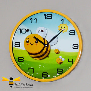 Children's cartoon round bumblebee wall clock