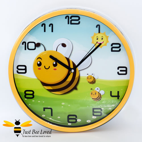 children's cartoon bumblebee round wall clock