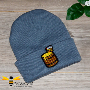 Children's Honey & Bee Ribbed Knit Beanie Hat