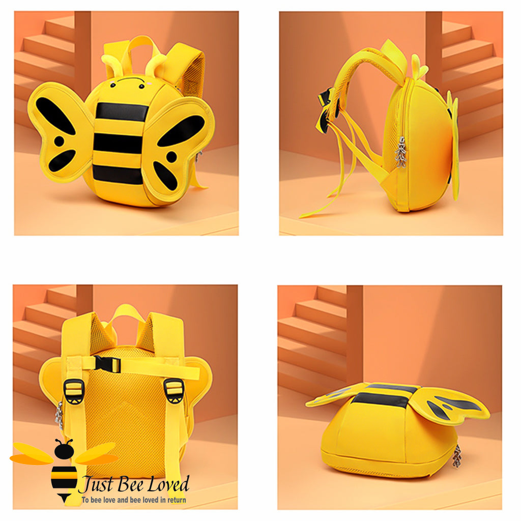 Children's bumble bee yellow backpack school bag