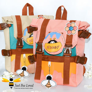 Japanese style children's honey and bee backpack school bags