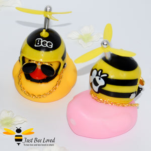novelty biker rubber bee helmet duck toy car bicycle ornament decoration