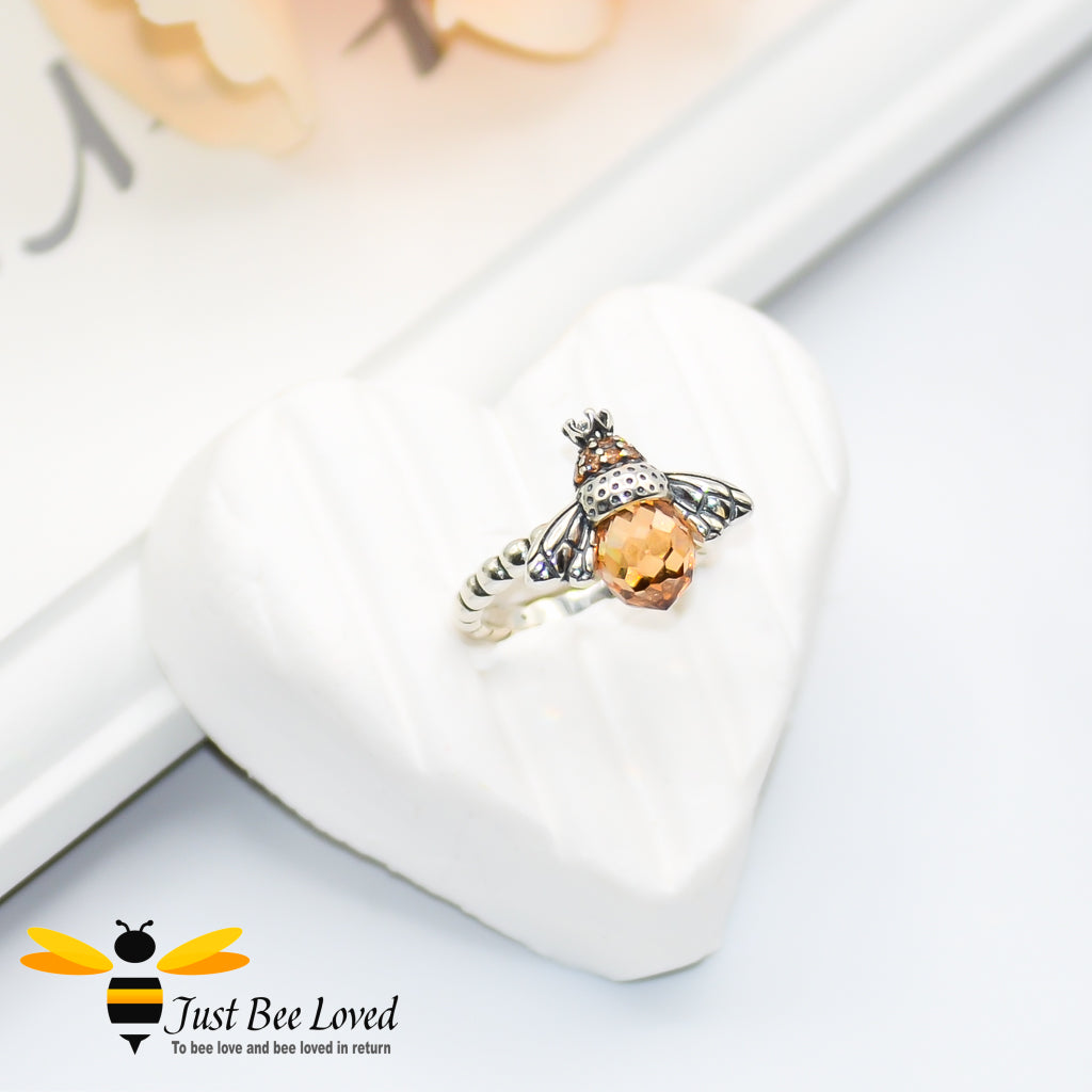 Sterling Silver Queen Honey Bee Ring