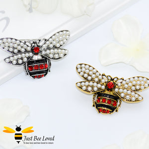 Retro Chic Pearly Bee Brooch Bee Trendy Fashion Jewellery