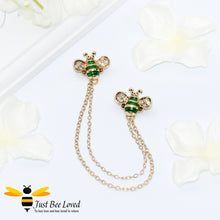 Load image into Gallery viewer, Twin Bee Double Chain Brooch Bee Trendy Fashion Jewellery