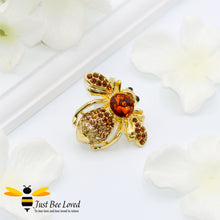 Load image into Gallery viewer, Glamorous Gold Plated Crystal Bee Brooch Bee Trendy Fashion Jewellery