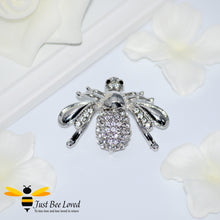 Load image into Gallery viewer, Exquisite Rhinestone Bee Brooch in Silver and Rose Gold Colour Bee Trendy Fashion Jewellery