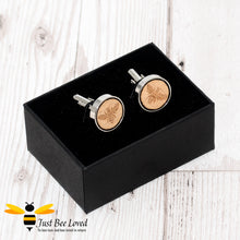 Load image into Gallery viewer, Handmade Wood Engraved Bee Cufflink Gifts For Men