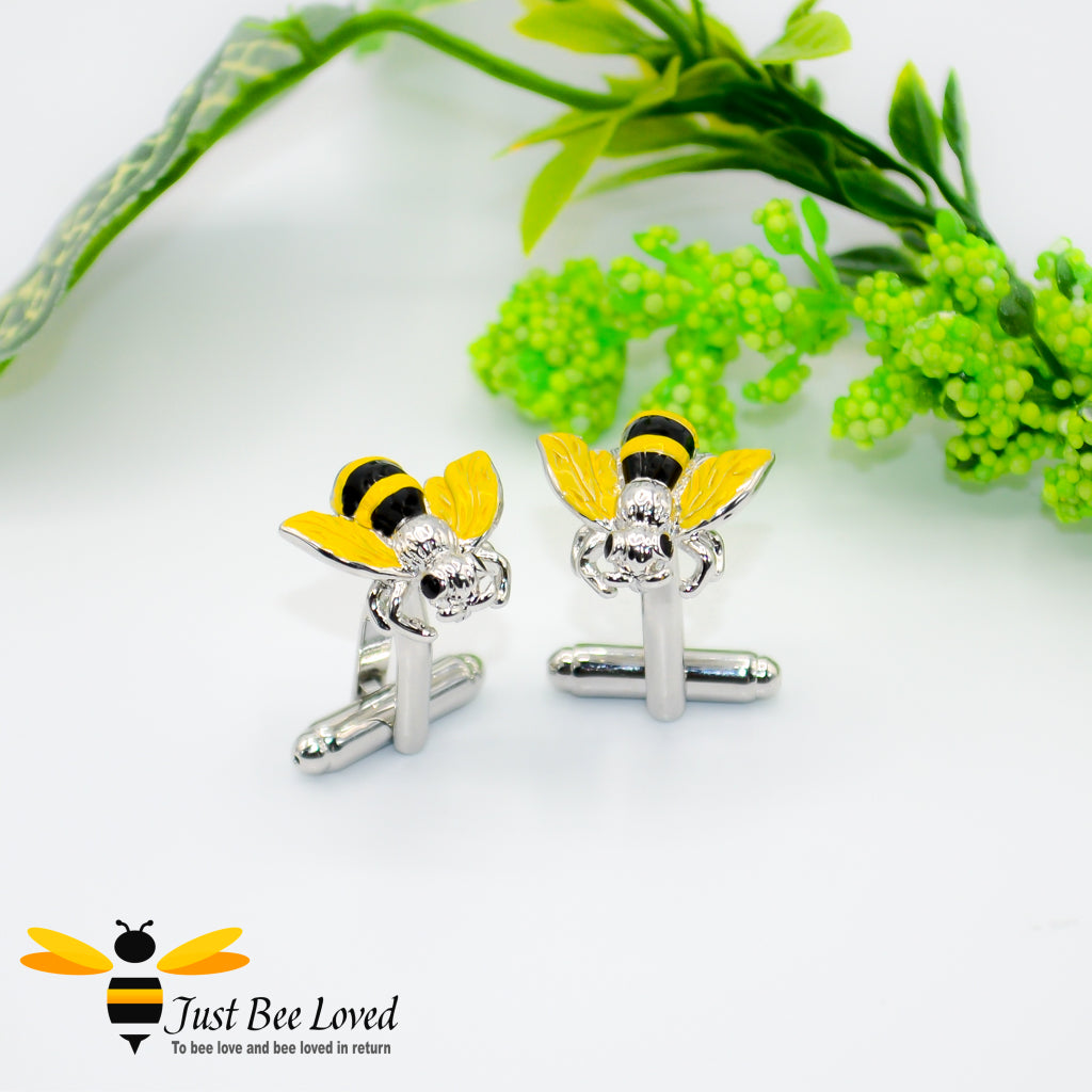 Men's Bee Silver Cufflinks
