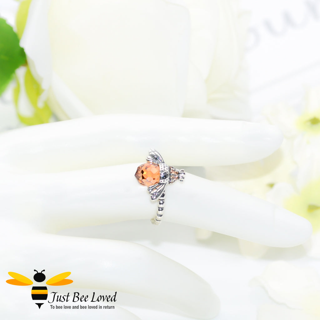 Sterling Silver Queen Honey Bee ring