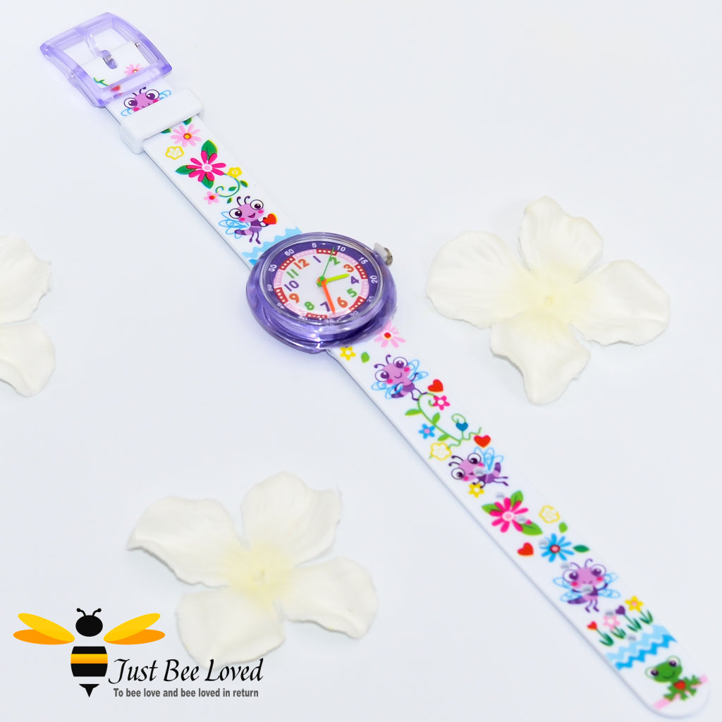 Cartoon Purple Bee Girl's Watch