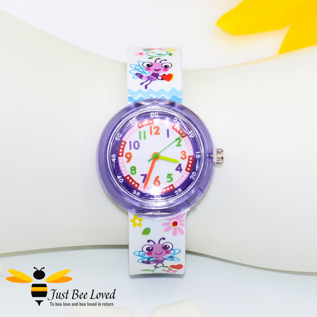 Cartoon Purple Bee Girl's Watch