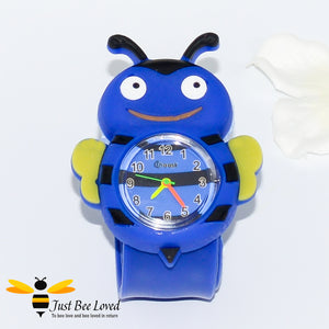 Children's Funny Bee Snap Watch in 3 Colours - Blue