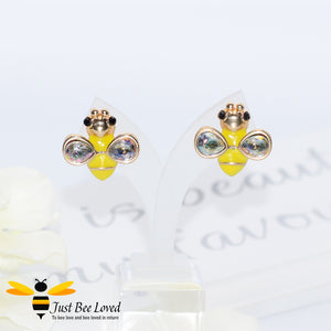 Yellow Glaze Bee Stud Earrings Bee Trendy Fashion Jewellery