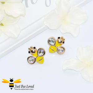 Yellow Glaze Bee Stud Earrings Bee Trendy Fashion Jewellery