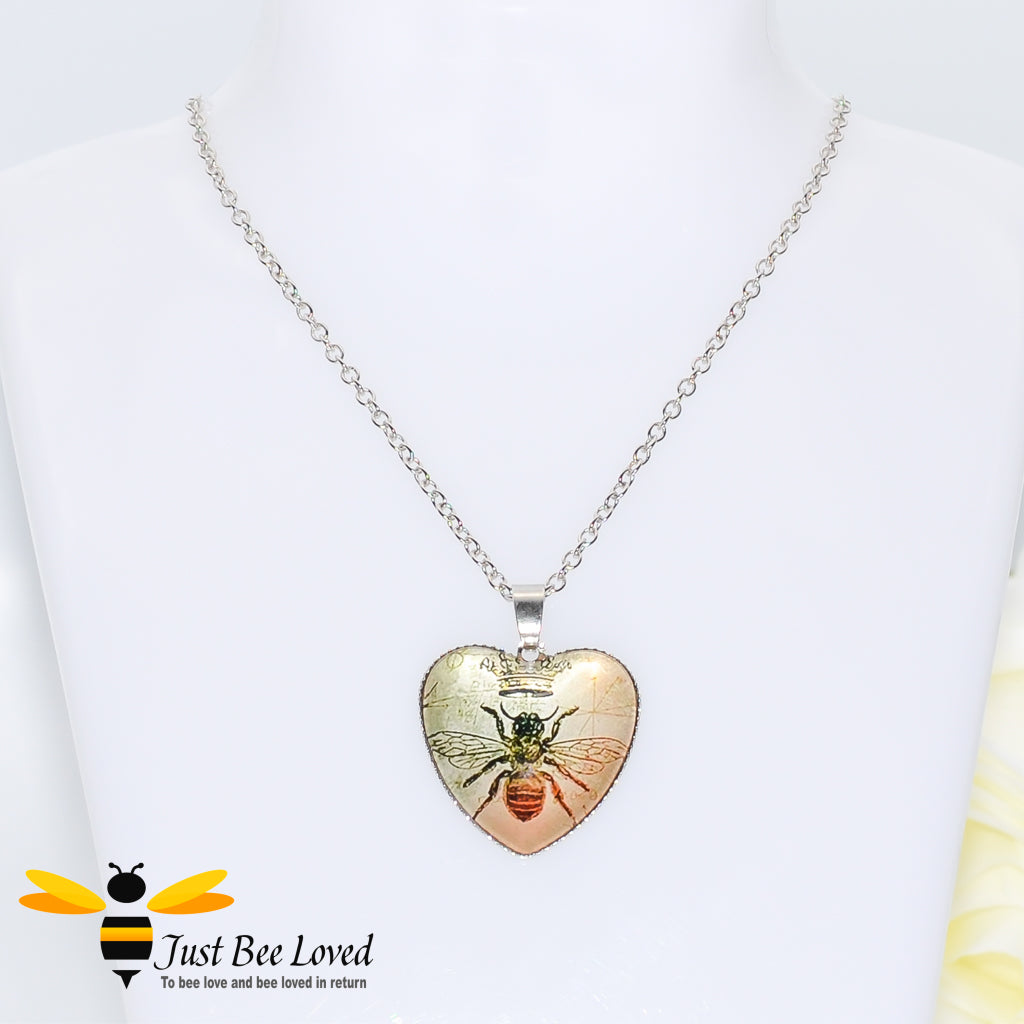 Queen Bee Murano Love Heart Pendant Necklace