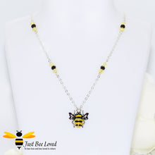 Load image into Gallery viewer, Just Bee Loved Handmade Silver Bee Charms 4 Piece Jewellery Set, bee earrings, bee necklace, bee bracelet, bee anklet Bee Trendy Fashion Jewellery