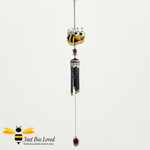 Hand crafted metal and glass resin Bumblebee Bee Wind Chime and Suncatcher 
