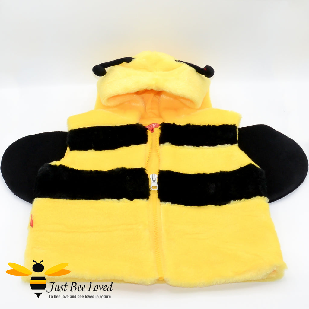 Children's Bumblebee Plush Hooded Gilet