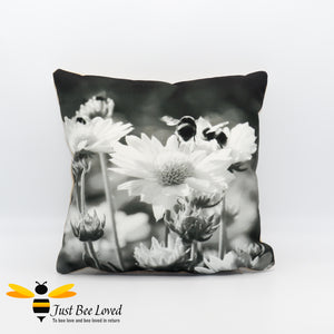 Just Bee Loved Home Decor Large scatter Cushion with Bumblebees and daisy photographic print by Landscape & Nature Photographer Yasmin Flemming