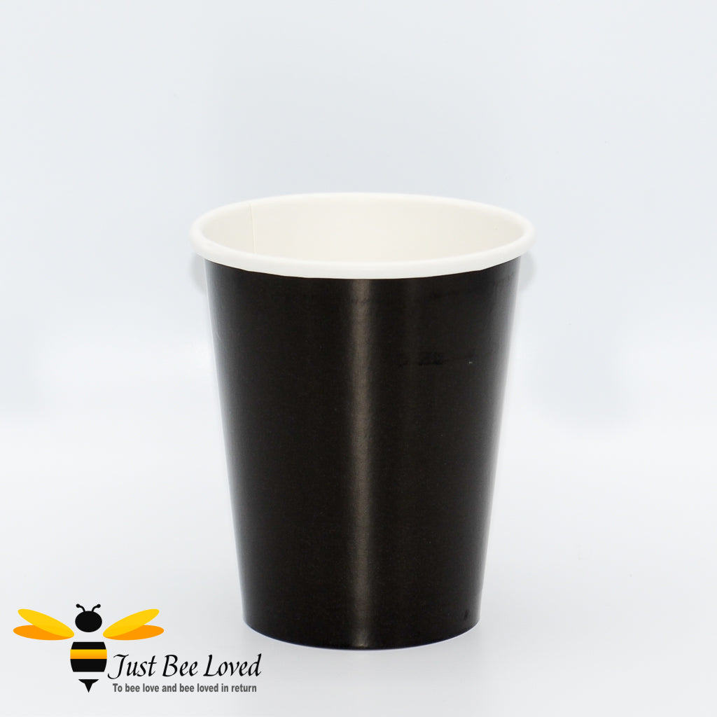 Black disposable paper party cups