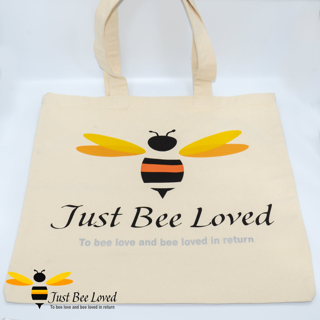 Just Bee Loved branded Canvas Tote Shopper Bag, to bee loved and bee loved in return