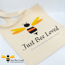 Load image into Gallery viewer, Just Bee Loved branded Canvas Tote Shopper Bag, to bee loved and bee loved in return
