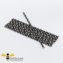 Load image into Gallery viewer, Black White Polka Dot Party Paper Straws Bee Party Supplies &amp; Fancy Dress
