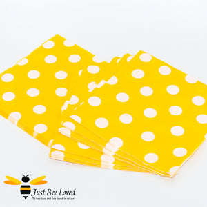 Yellow White Polka Dots Paper Party Napkins Bee Party Supplies & Fancy Dress